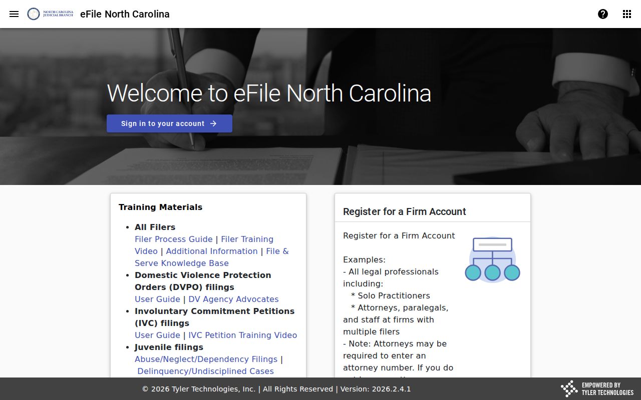 Davie County court records eCourts File and Serve filing application