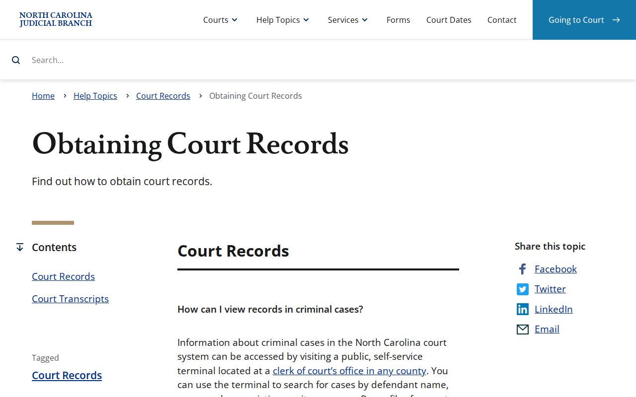 Davie County court records official obtaining records instructions
