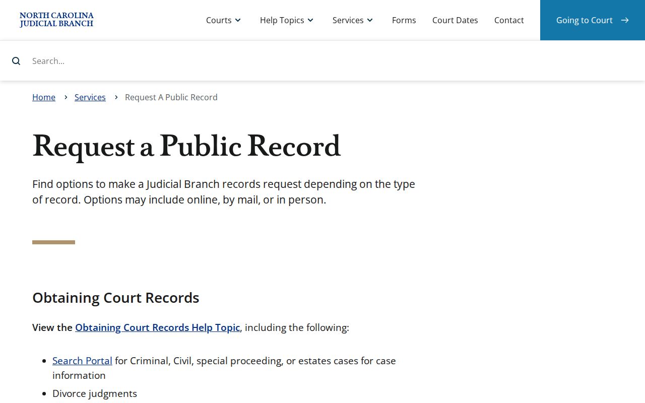 Davie County court records request a public record guidance