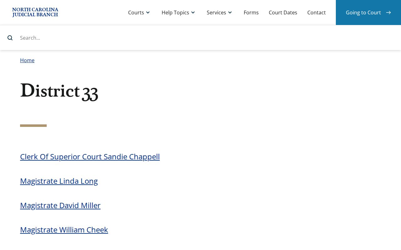Davie County criminal docket District 33 clerk directory