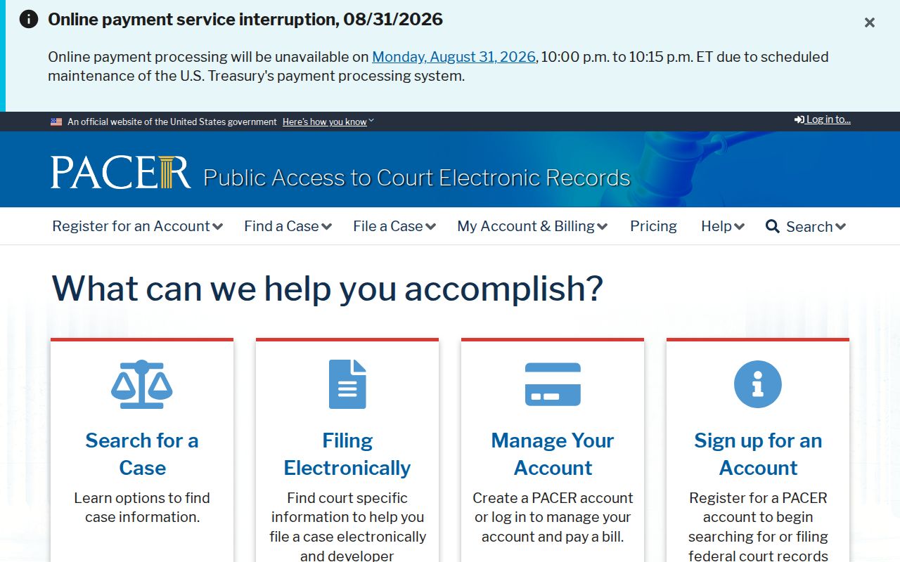 Davie County court docket PACER federal records source