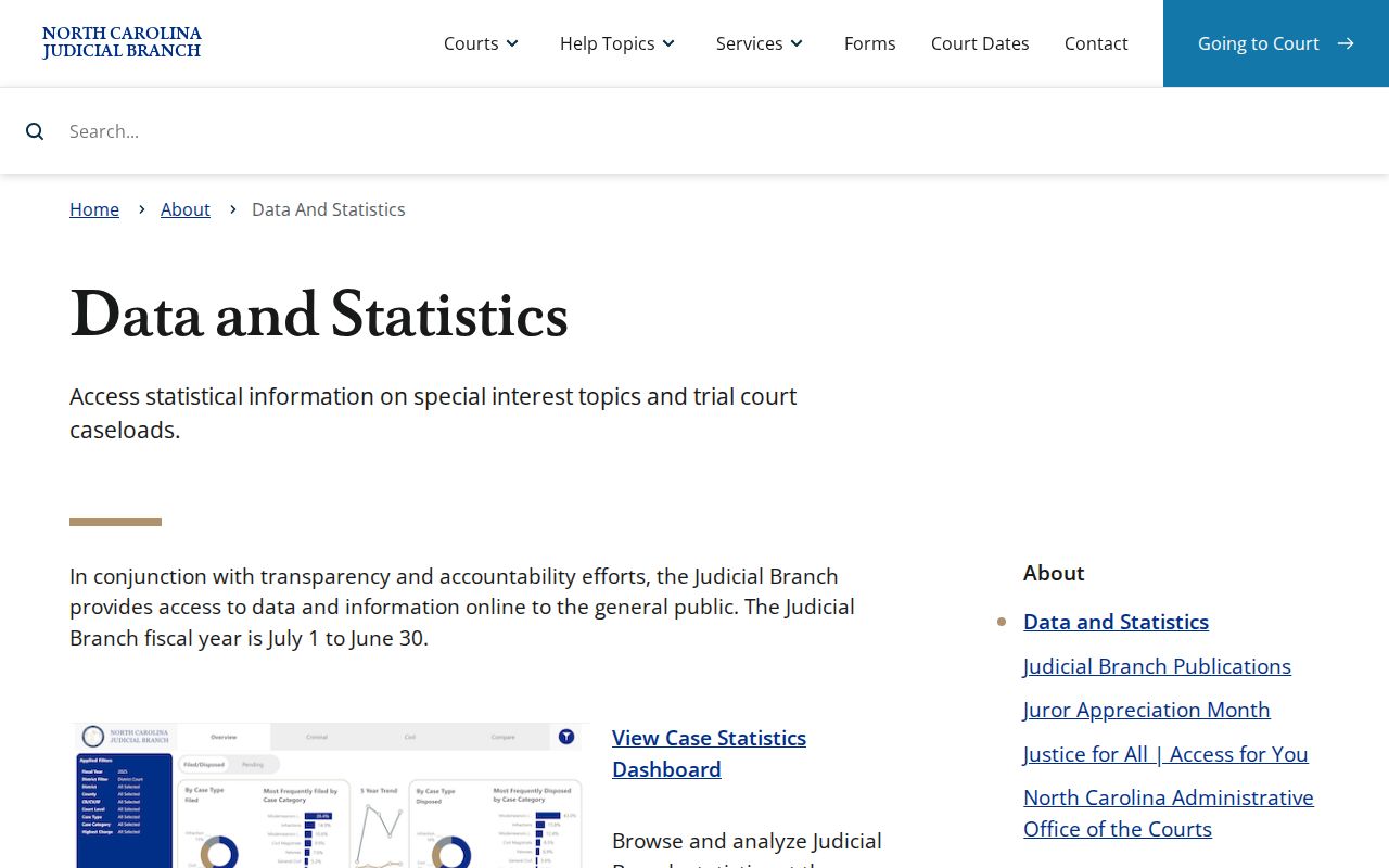 Davie County court docket statistics and activity report source
